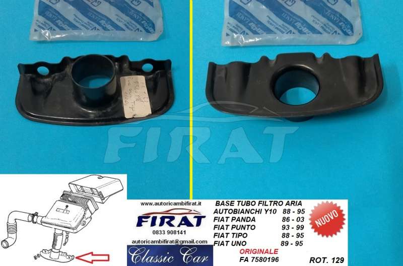 BASE TUBO FILTRO ARIA FIAT PANDA-PUNTO-TIPO-UNO-Y10 (7580196)